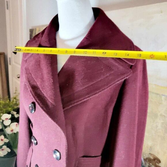 Used: APT 9 WOOL COAT. SIZE: SMALL, COLOR: MAROON - Picture 3 of 12